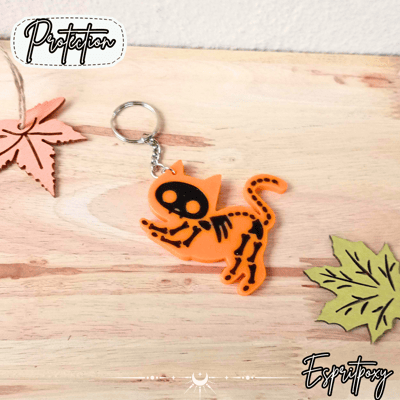 Chat squelette orange