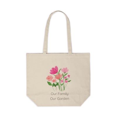 a tote bag with a family's name on it