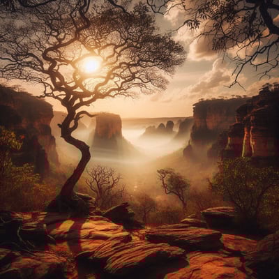 Parque Nacional da Serra da Capivara. (Imagem gerada através de IA)