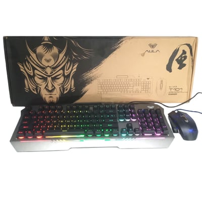 Aula Metal RGB Gaming Keyboard and Mouse Metal Panel RGB Keyboard Mouse Combo for Full Gamig