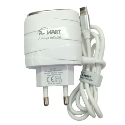 AMart A069 Type-C Charger 3-Port Type-C Fast Charger – Durable, Safe, and Efficient Charging for All