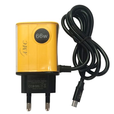 AMC AM42 Fast Charger Powerful 66W Dual USB Charger – Fast & Reliable Charging for Mobiles