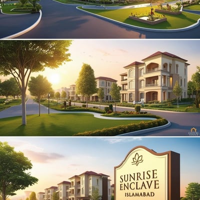 a series of photos of a sunset view of a residential apartment complex