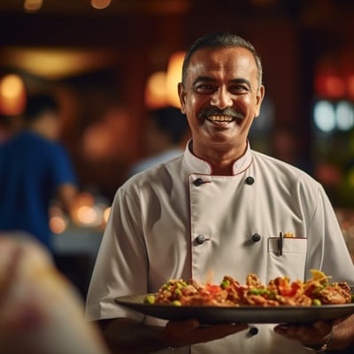 Indian cuisine being served