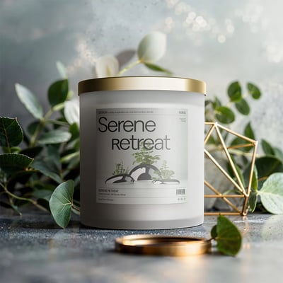 Candle visual using mockup template