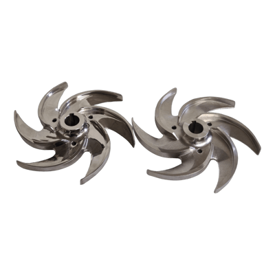 FZ INOX polished and rough impeller