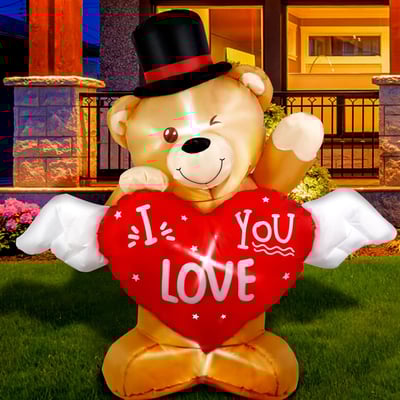 inflatable I LOVE YOU bear decoration