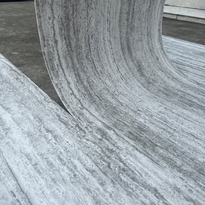 Close-up of Rome Travertine surface with realistic stone patterns, ideal for commercial wall deco