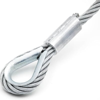 UNE ELINGUE CABLE AVEC UNE BOUCLE COSSEE