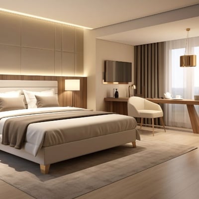 photo of a modern hotel room