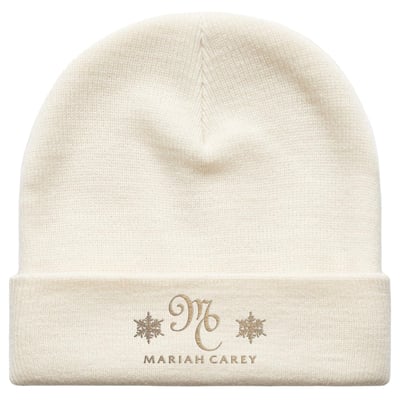 Mariah Carey Official Time Tour Merch Christmas Cream Beanie