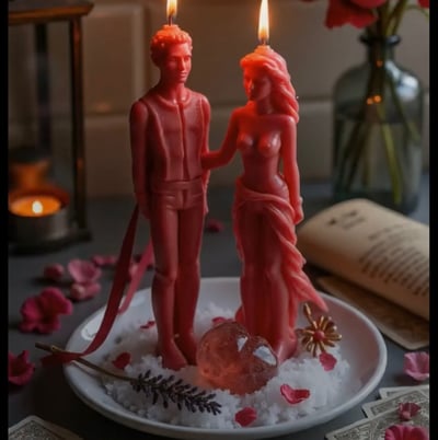 a couple of candles that are sitting on a plate