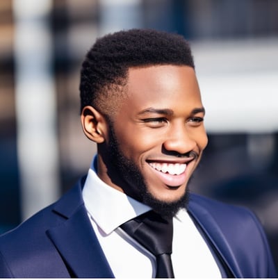a man in a suit and tie smiling
