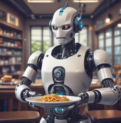 white and brown human robot illustration