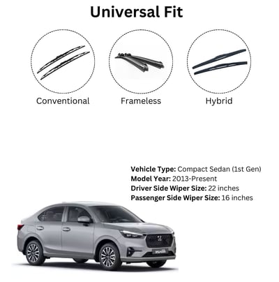 Wiper blade size for Honda Amaze – 24 inch and 14 inch