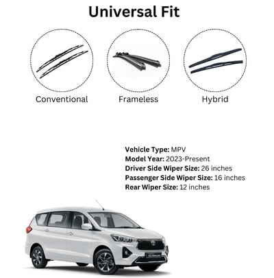 Toyota Rumion wiper blade sizes – 22, 16, and 12 inch