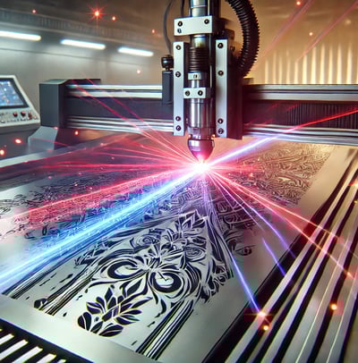 Machine de découpe laser en fonctionnement
