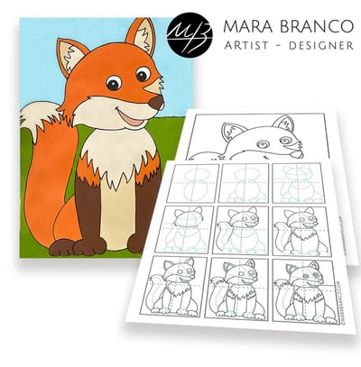 art class lesson how to draw a fox