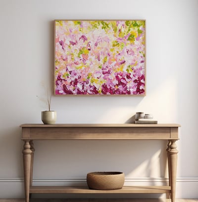 a painting of a flower fairy abstract scene