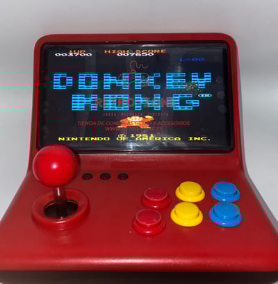 a red gameboy style video game console
