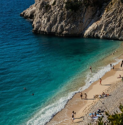people in a beach