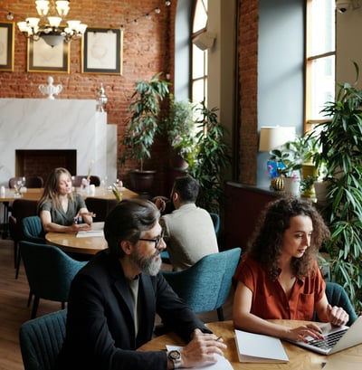 business meeting in a cafe