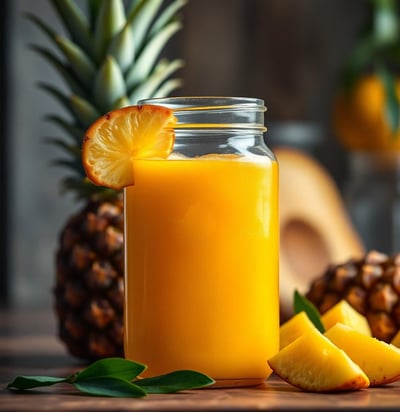 Tropical Mango Pineapple Juice in a jar