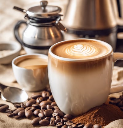 coffee beans on gray steel wok
