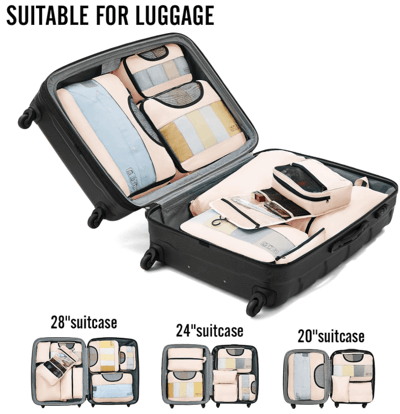 a suitcase a beige veken packing cube from amazon
