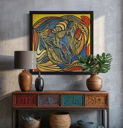 A colourful painting of The Budding by shoshanalock.com
