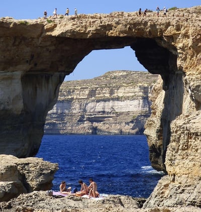 Azure Window with people walking on top.