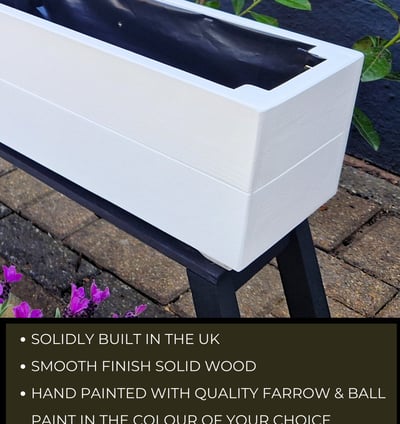 window flower box made from wood made to size any colour