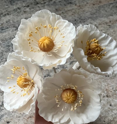 Poppy Sugar Flowers For Cakes