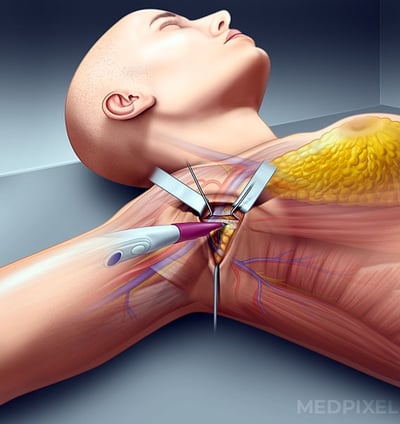 Ilustração médica sobre mamoplastia 