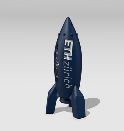 3D model of a rocket. Rendering for ETH Zürich SPACE