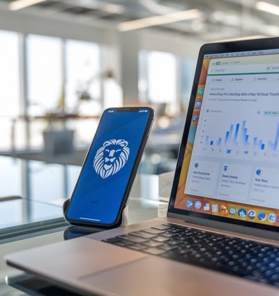 a laptop and a phone on a table