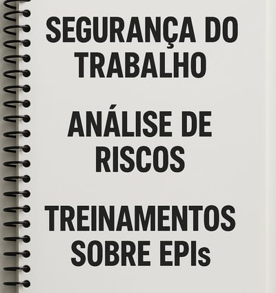 apostila de segurança do trabalho, análise de riscos e treinamentos sobre EPIs