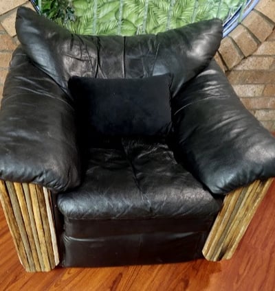 leather chair with saguaro trim