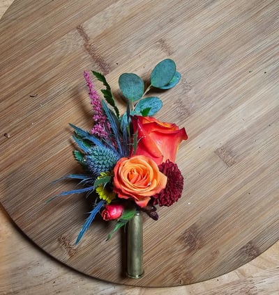 Personalized Boutonniere in bullet shell