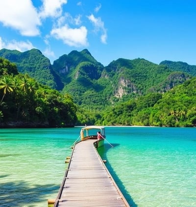 Langkawi, an archipelago of 99 islands, is famed for its pristine beaches, clear waters, and lush ra