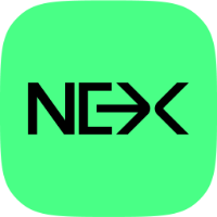 a nex logo with the nex logo