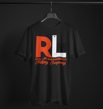 Real Life Measurements black t-shirt 