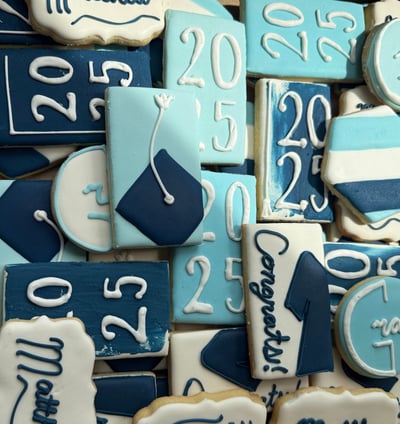 custom sugar cookies designed for a graduation created for an order, ordering accessible here