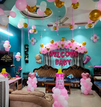 baby welcome balloon decoration indore