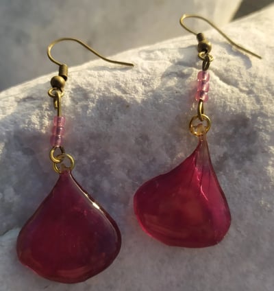 Boucles d'oreilles pélargonium séché
