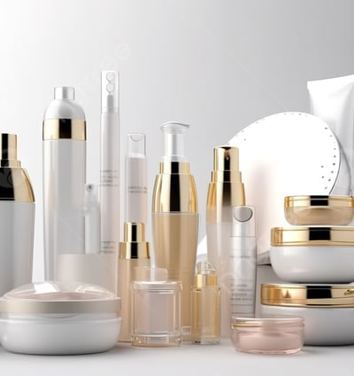 embalagens de frascos e potes de produtos cosméticos convencionais