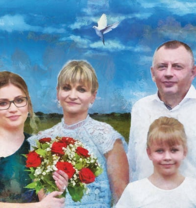 obiteljski portret po narudžbi u tehnici digitalnog tiska