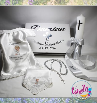 Originalni krsni set s personaliziranim imenom i datumom