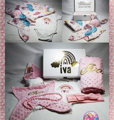 Personalizirani poklon set za bebe – tješilica, dekica i bodi