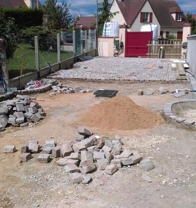pose de pavés extérieurs